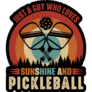 Guy loves Pickleball Black Sticker