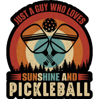 Guy loves Pickleball Black Sticker