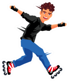 Guy Makes A Trick On The Rollers Sticker