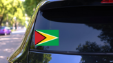 Guyana Flag Sticker on a Rear Car Window (New) example