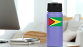 Guyana Flag Sticker on a Water Bottle (New) example
