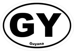 Guyana Gy Oval Sticker