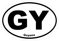 Guyana Gy Oval Sticker