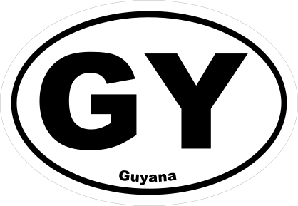 Guyana Gy Oval Sticker