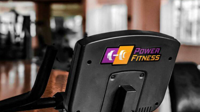 Custom Gym Logo Sticker on a Treadmill for Marketing Your Gym or Fitness Studio
