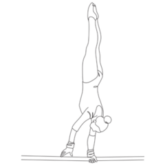 Gymnast Line Drawing Sticker
