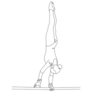 Gymnast Line Drawing Sticker