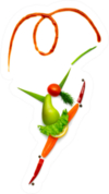 Gymnast Made Of Vegetables And Fruits Sticker