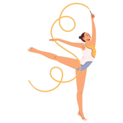 Gymnastics Girl With Ribbon Sticker
