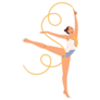 Gymnastics Girl With Ribbon Sticker