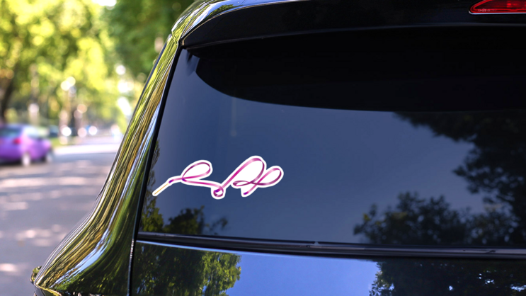 Gymnastics Ribbon Sticker on a Rear Car Window (New) example