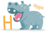 H For Hippo Sticker