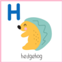 H Hedgehog Square Sticker