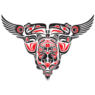 Haida Style Tattoo with Animals Sticker