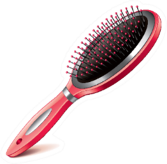 Hair Brush Isolated On White Photo-realistic Sticker