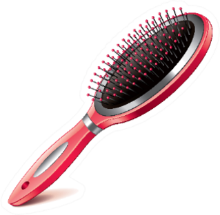 Hair Brush Isolated On White Photo-realistic Sticker