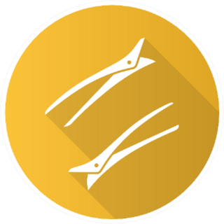 Hair Clips Hairdressing Logo Yellow Sticker