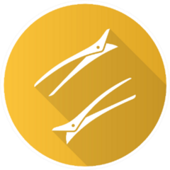 Hair Clips Hairdressing Logo Yellow Sticker