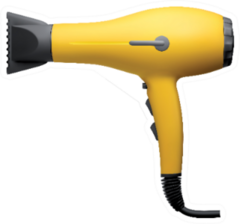 Hair Dryer Isolated On White Sticker