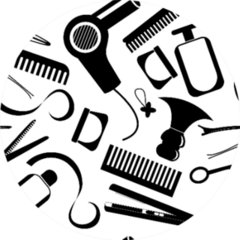 Hairdressing Equipment Seamless Pattern Sticker