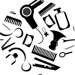 Hairdressing Equipment Seamless Pattern Sticker