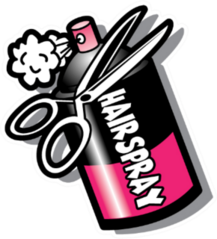 Hairspray Bottle And Scissors Hair Stylist Illustration Sticker
