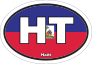 Haiti Ht Flag Oval Sticker