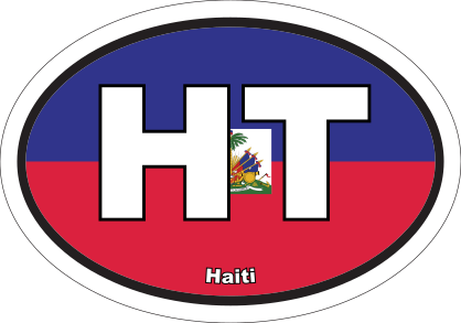 Haiti Ht Flag Oval Sticker