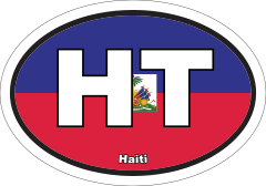 Haiti Ht Flag Oval Sticker