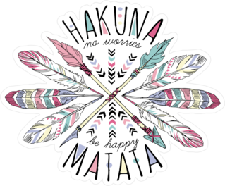 Hakuna Matata Arrows And Feather Sticker