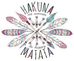 Hakuna Matata Arrows And Feather Sticker