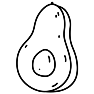 Half An Avocado Simple Icon Sticker