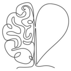Half Human Brain And Love Heart Shape Drawing Sticker