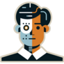 Half Robot Man Portrait Sticker