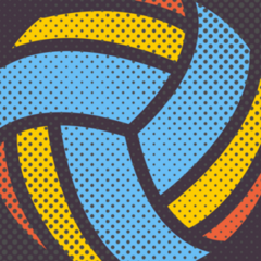 Halftone Volleyball Pattern Sticker