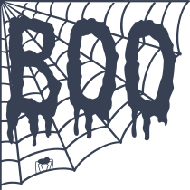 Halloween Boo With Spider Web Sticker