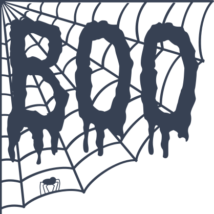 Halloween Boo With Spider Web Sticker