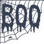 Halloween Boo With Spider Web Sticker