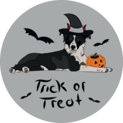 Halloween Border Collie Sticker