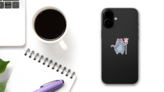Halloween Cat A Devil Costume Sticker on a Phone (New) example
