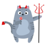 Halloween Cat A Devil Costume Sticker