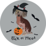Halloween Chinese Crested Sticker