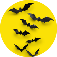 Halloween Decorations Concept Yellow Bat Sticker