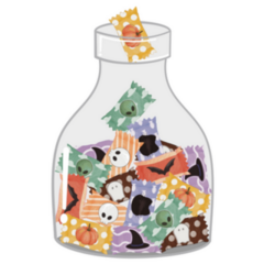 Halloween Desserts In Glass Jar Illustration Sticker
