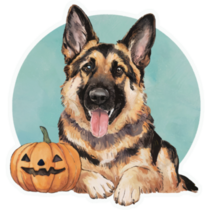 Halloween German Shepherd Sticker