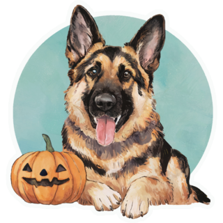 Halloween German Shepherd Sticker