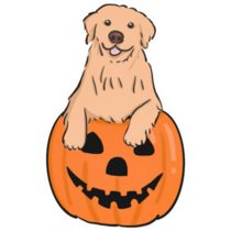 Halloween Golden Retriever Sticker