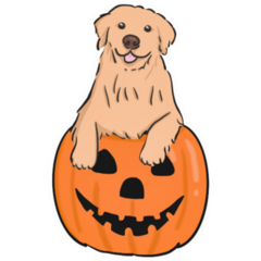 Halloween Golden Retriever Sticker