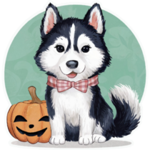 Halloween Husky Sticker