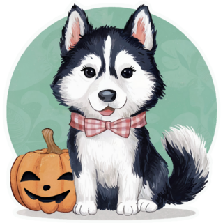 Halloween Husky Sticker